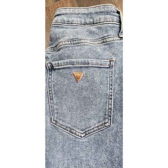 Guess jeans Sz 30‎ Gold Triangle Logo High Rise Cropped Jeans - Picture 4 of 15
